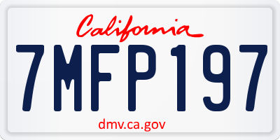 CA license plate 7MFP197