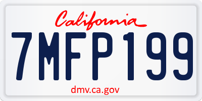 CA license plate 7MFP199