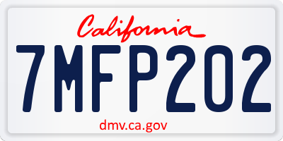 CA license plate 7MFP202