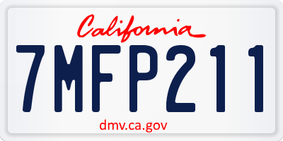 CA license plate 7MFP211