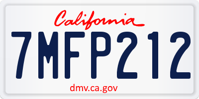 CA license plate 7MFP212