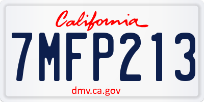 CA license plate 7MFP213