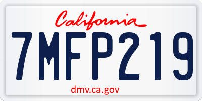 CA license plate 7MFP219