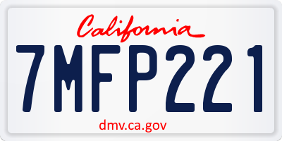 CA license plate 7MFP221