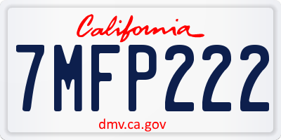 CA license plate 7MFP222