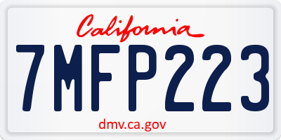 CA license plate 7MFP223