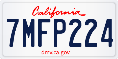 CA license plate 7MFP224
