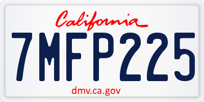 CA license plate 7MFP225