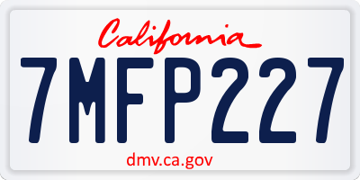 CA license plate 7MFP227