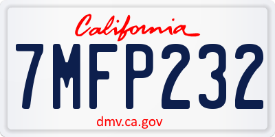 CA license plate 7MFP232