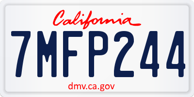 CA license plate 7MFP244