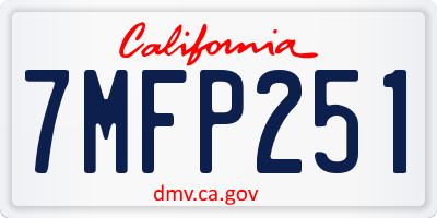 CA license plate 7MFP251