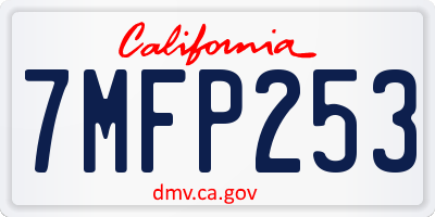 CA license plate 7MFP253