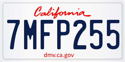 CA license plate 7MFP255