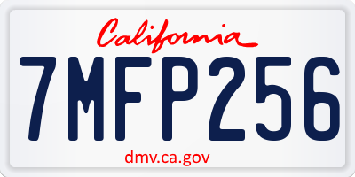 CA license plate 7MFP256