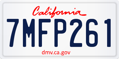 CA license plate 7MFP261