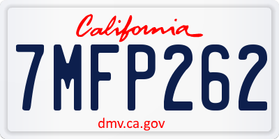 CA license plate 7MFP262