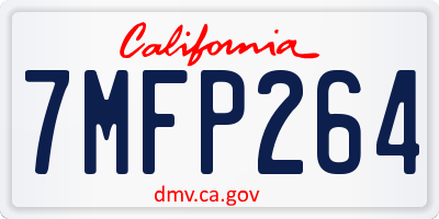 CA license plate 7MFP264