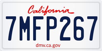 CA license plate 7MFP267