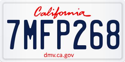 CA license plate 7MFP268