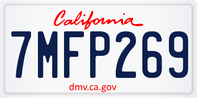 CA license plate 7MFP269