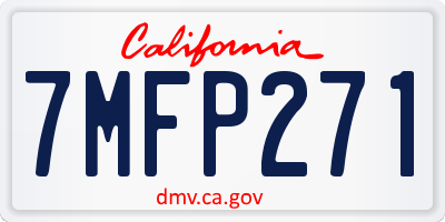 CA license plate 7MFP271