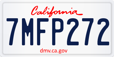 CA license plate 7MFP272