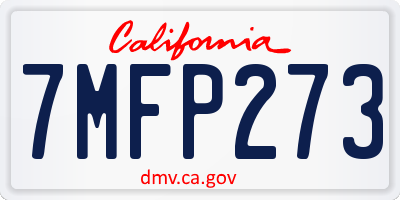 CA license plate 7MFP273