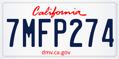 CA license plate 7MFP274