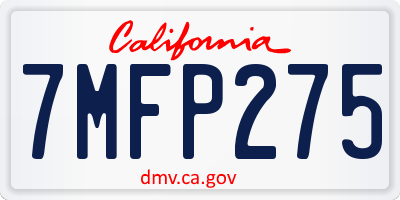 CA license plate 7MFP275