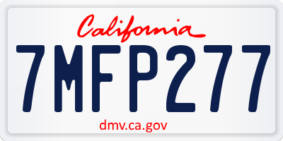 CA license plate 7MFP277