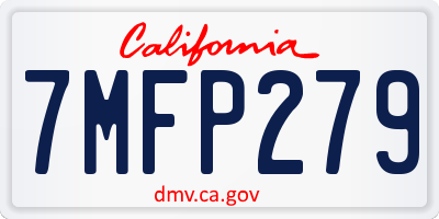 CA license plate 7MFP279