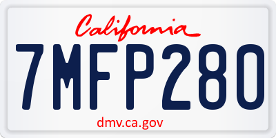 CA license plate 7MFP280