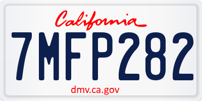 CA license plate 7MFP282