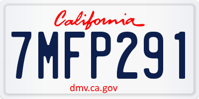CA license plate 7MFP291