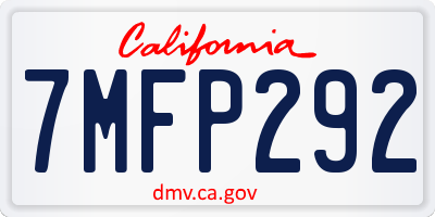 CA license plate 7MFP292