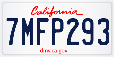 CA license plate 7MFP293