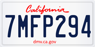 CA license plate 7MFP294