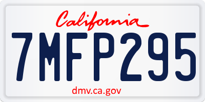 CA license plate 7MFP295