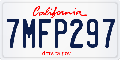 CA license plate 7MFP297