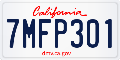 CA license plate 7MFP301