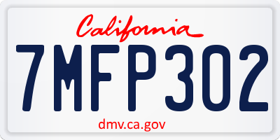 CA license plate 7MFP302