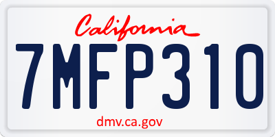 CA license plate 7MFP310