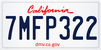 CA license plate 7MFP322