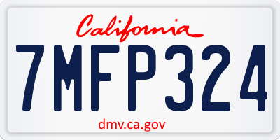 CA license plate 7MFP324