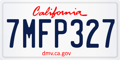 CA license plate 7MFP327