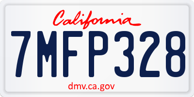 CA license plate 7MFP328