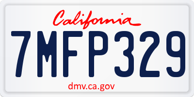 CA license plate 7MFP329