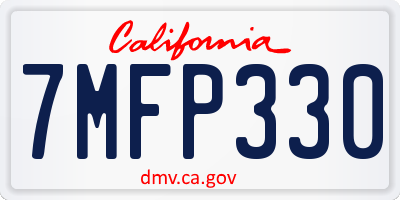 CA license plate 7MFP330
