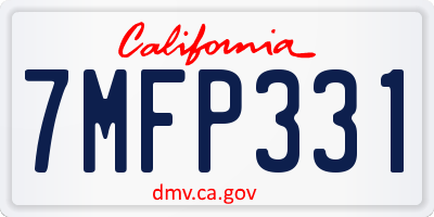 CA license plate 7MFP331
